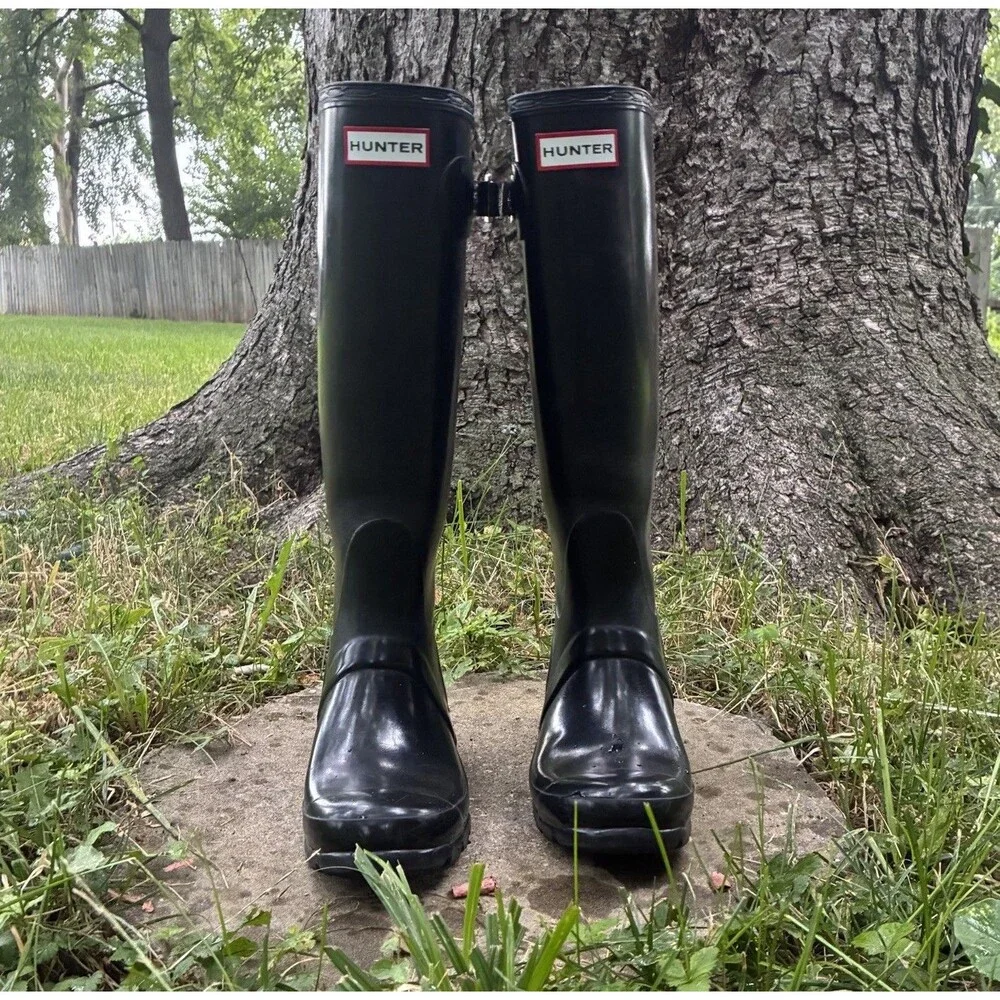 Hunter Original Tall Gloss Rain Boots Women’s Size US 5 Black Classic
